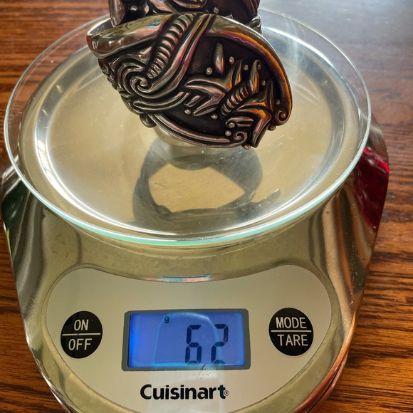 Vintage sterling silver hinged artisan bracelet Aztec Inca UNIQUE comfortable - Picture 7 of 9